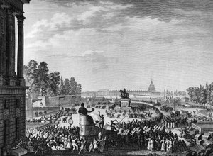 Französische Revolution: Erste Feier der Freiheit anlässlich der Schweizer von Chateauvieux am 15. April