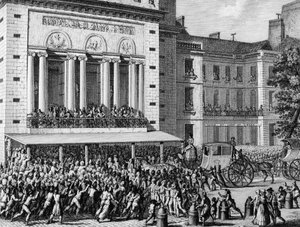 Französische Revolution: Das revolutionäre Volk schließt die Pariser Oper am 12. Juli