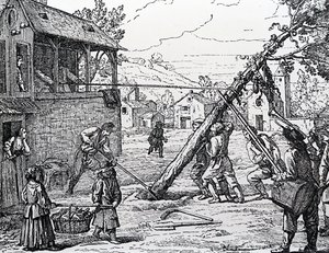Das Aufstellen des Maibaums