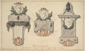 Drei Entwürfe für ein Grabdenkmal oder Epitaph, ca. 1770-90