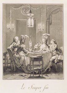 Das feine Abendessen (1781, graviert von I.S. Helman) von Jean Michel the Younger Moreau