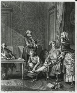 Der Empfang, graviert von Louis Michel Halbou (1730-ca. 1809), 1781