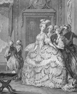 Die Hofdame der Königin, graviert von P.A. Martini (1739-97) von Jean Michel the Younger Moreau