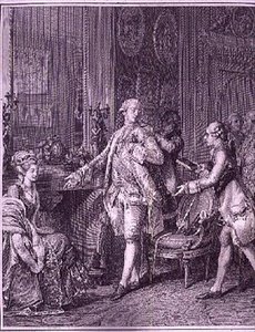 Die große Toilette, graviert von A.L. Romanet (1742-ca.1810) von Jean Michel the Younger (after) Moreau