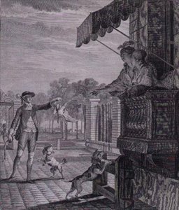 Die erfolgreiche Wette, graviert von Camligue von Jean Michel the Younger (after) Moreau