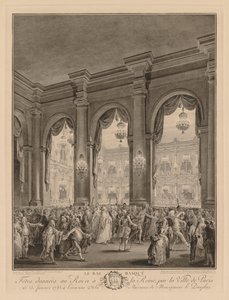 Der Maskenball im Hôtel de Ville, 23. Januar 1782 von Jean Michel the Younger Moreau