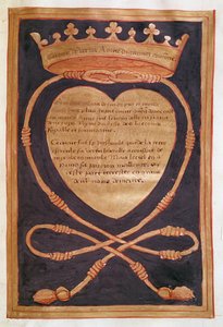 Fol. 61r Das gekrönte Herz des Mutes, aus dem Bericht über die Beerdigung von Anne von Bretagne (1477-1514) 1515