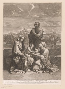 Heilige Familie mit Elisabeth und Johannes von Jean Pesne