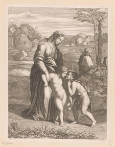 Heilige Familie mit Johannes dem Täufer von Jean Pesne