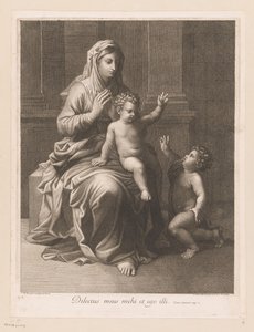 Maria mit Kind und Johannes dem Täufer von Jean Pesne