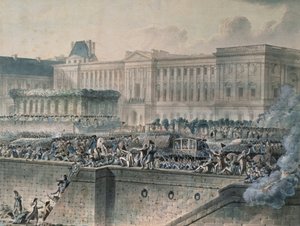Die Ankunft von Ludwig XVI. (1754-93) vor dem Louvre, 17. Juli 1789
