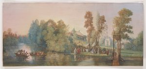 Galante Szene: Picknick an einem See, 1787