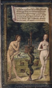 Adam und Eva aus Lettres bâtardes, ca. 1490-1510