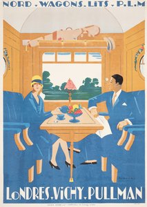 Werbeplakat für den London-Vichy Pullman-Expresszug