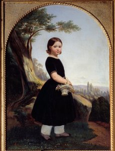 Porträt eines kleinen Mädchens (Esther Debost), Cousine des Künstlers. Gemälde von Hippolyte Lazerges (1817-1887) 1843