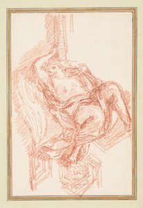 Deckendetail mit geflügelter männlicher Figur von Jean Robert Ango