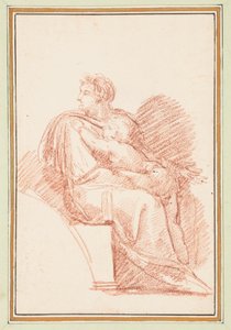 Josiah mit Jechoniah in seinen Armen, Vorfahren Christi von der Sixtinischen Kapelle von Michelangelo von Jean Robert Ango