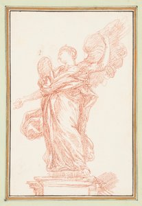 Geflügelte Figur auf Sockel