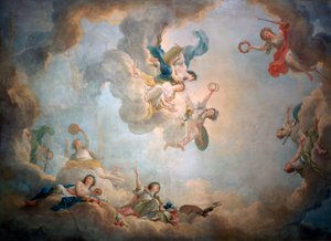 Decke von Marie Antoinettes Spielzimmer, Schloss Fontainebleau, ca. 1763-1811