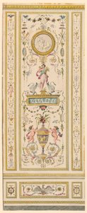 Zeichnung, Ornamentales Paneel, 1775–1800 von Jean Simeon Rousseau