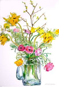 Sonnenblumen Ranunkeln von Jean Swan Gordon
