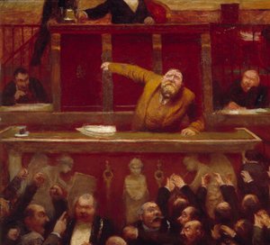 Der sozialistische Abgeordnete Jean Jaurès (1859-1914) in der Galerie der Abgeordnetenkammer (Detail) 1903 Paris, Museum Carnavalet