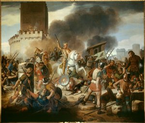 Graf Eudes (Odon) (860 - 898) verteidigt Paris gegen die Normannen im Jahr 886