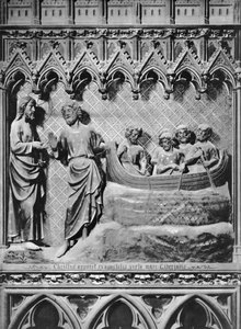 Kathedrale, Innenraum, Chorschranke, Jesus Christus erscheint am See Tiberias, der wunderbare Fischfang, ca. 1340-51