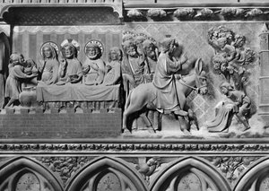 Kathedrale, Innenraum, Chorschranke, Hochzeit zu Kana, Einzug Christi in Jerusalem, ca. 1340-51