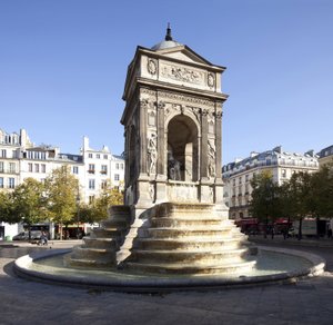 Ansicht des Fontaine des Innocents, im Renaissancestil, monumentaler Brunnen erbaut 1549 unter der Herrschaft von Heinrich II. (1519-1559)