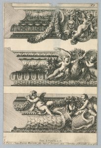 Entwurf für bemalte Rahmen, aus "Bordures de Tableau" von Jean le Pautre