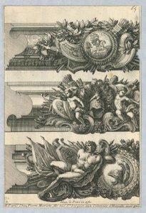 Entwurf für bemalte Rahmen, aus "Bordures de Tableau" von Jean le Pautre