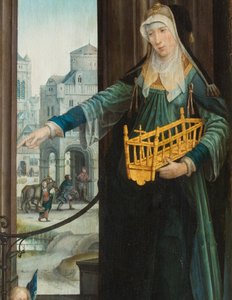 Die Sibylle von Samos. Triptychon der Anbetung des Jesuskindes von Jean the Elder (attr. to) Bellegambe