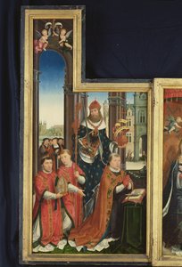 Polyptychon der Verherrlichung der Heiligen Dreifaltigkeit, Tafel mit Äbten, 1509-15