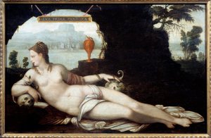 Eva Prima Pandora Darstellung einer Frau, die die Eigenschaften von Eva und Pandora vereint