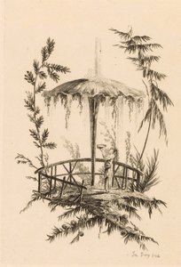 Chinesischer Brunnen in einer Landschaft
