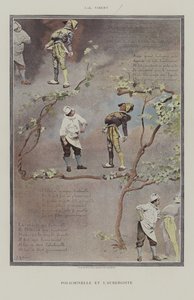 Polichinelle und der Wirt von Jehan Georges Vibert