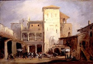 Das Haus von Lord Don Pedro in Alcalá de Henares von Jenaro Pérez Villaamil