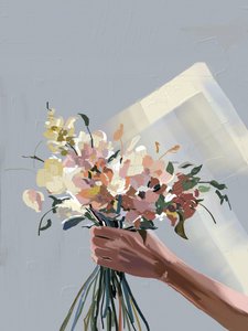Hand Hält Pastellblumen von Jenna Alheit