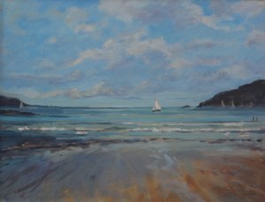 Northsands Salcombe, Segeln, 2016 von Jennifer Wright