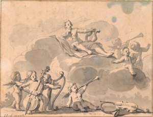 Apollon und musizierende Genien