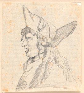 Ein schreiender Mann (ein Schweizer?) mit einem dreieckigen Hut von Jens Juel