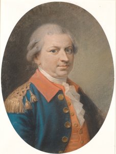 Porträt von Fabrikmeister und Kommandeurkapitän Henrik Gerner. Oval, Dreiviertelprofil nach rechts von Jens Juel
