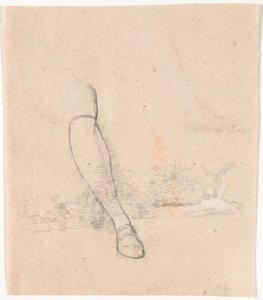 Studien von Pflanzen am Wasserlauf und rechtes Bein für das Porträt des Gesandten Jean-Armand Tronchin, sitzend im Freien von Jens Juel