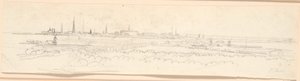 Blick über Kopenhagen von Frederiksberg Hügel. Hintergrundstudie für Porträt von Friedrich VI. als Kronprinz