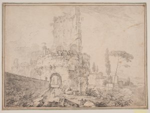 Landschaft mit Ruinen außerhalb Roms von Jens Petersen Lund