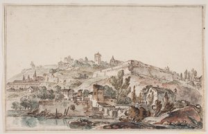 Römische Aussicht mit Stadtmauer und Kirchen von Jens Petersen Lund