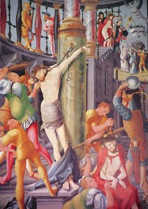 Die Verspottung Christi, vom Herrenberger Altar, 1521 von Jerg Ratgeb