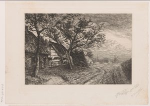 Landschaft mit Bauernhöfen und Mühle von Jerôme Tuyttens (signed by artist)