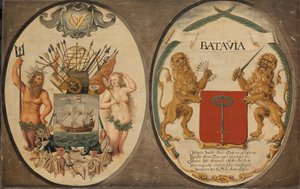 Die Waffen der Niederländischen Ostindien-Kompanie und der Stadt Batavia von Jeronimus Becx (II)
